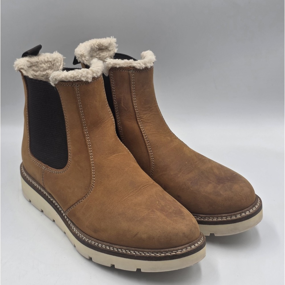 Alpine Design Womens 7 Chelsea Boots Tan Suede Faux Fur Ortholite Winter TR6